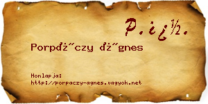Porpáczy Ágnes névjegykártya