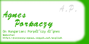 agnes porpaczy business card